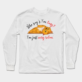 very relax cat Long Sleeve T-Shirt